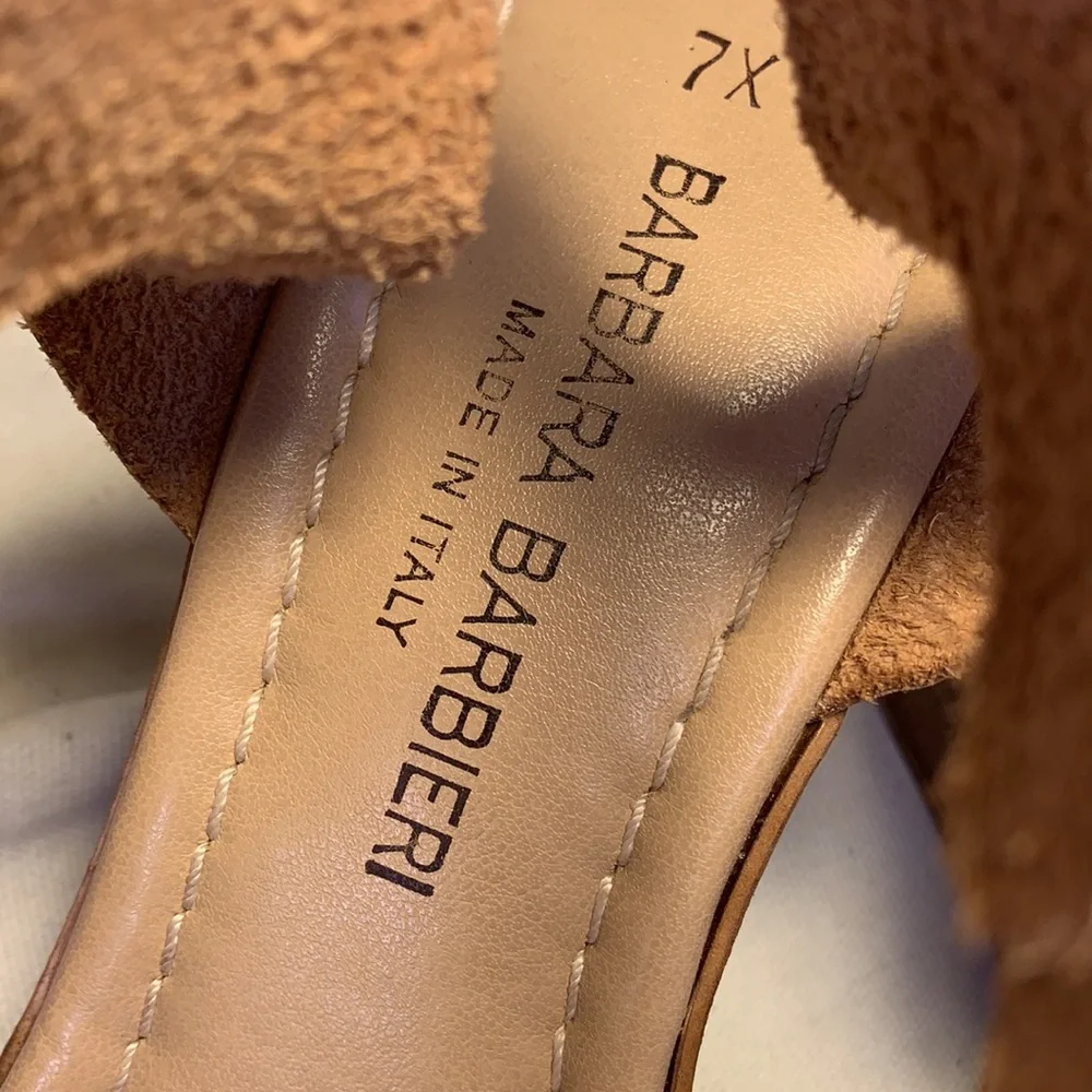 Barbara Barbieri leather wedge sandal ankle strap